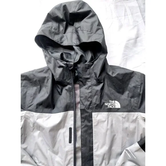 The North Face Antora Dryvent Waterproof Hooded Jacket Gray Black Boys Large 12 - Picture 2 of 7